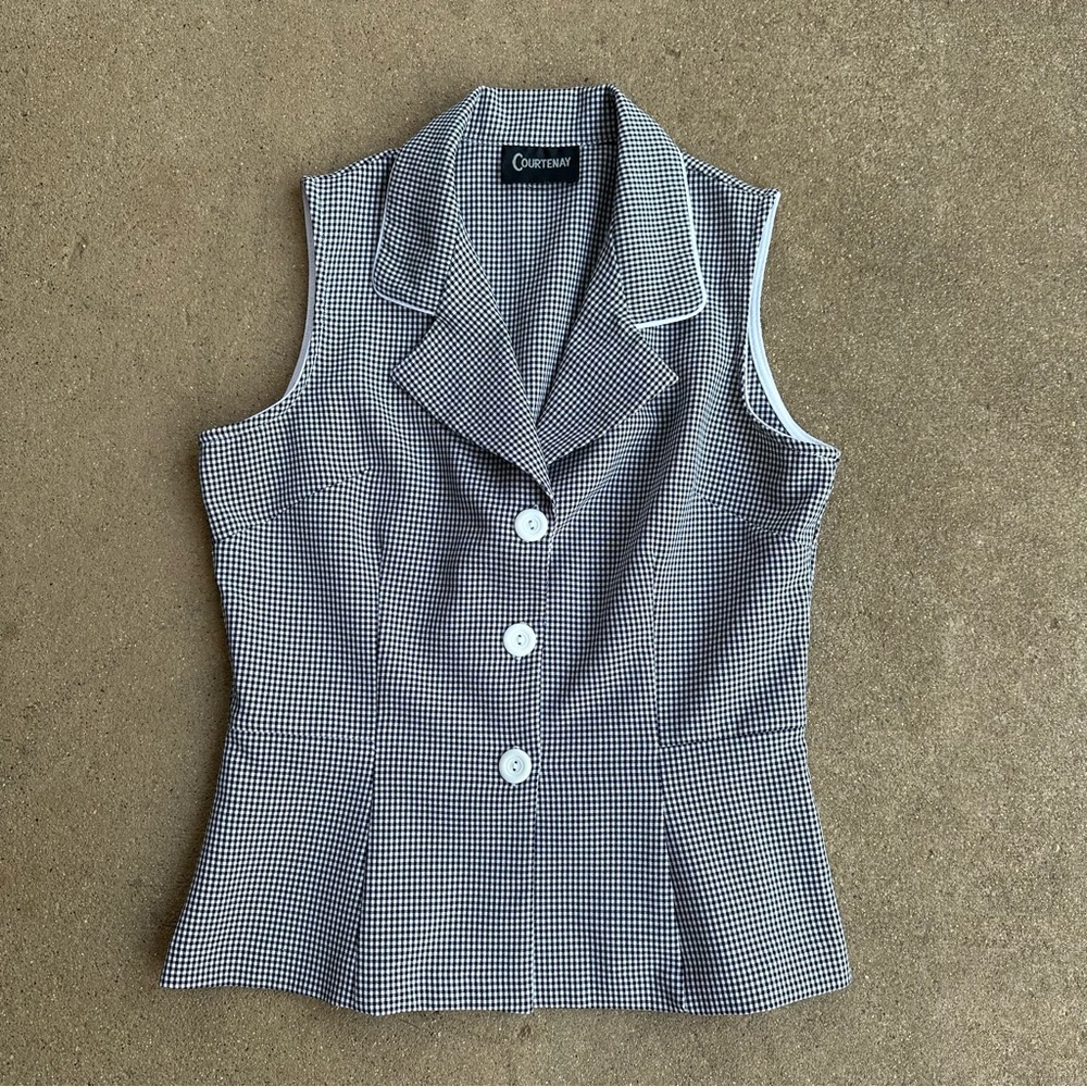 ‼️SOLD‼️vintage checkered sleeveless blouse